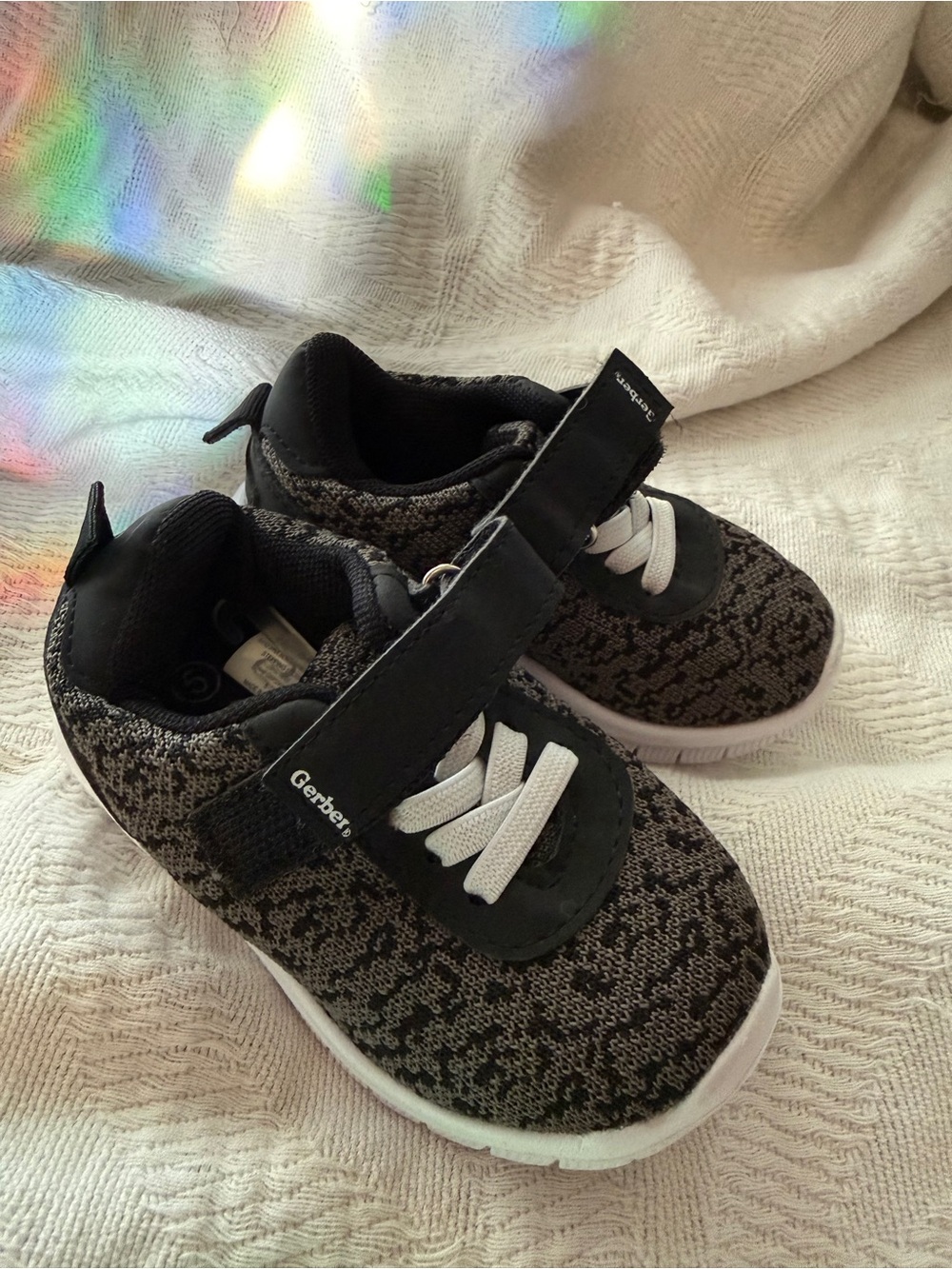 Gerber Toddler Black and Gray Knit Athletic Sneakers